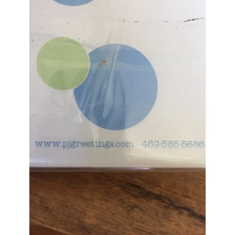 PJ Greetings Karen Name Green Blue Polka Dots Blank Cards Envelopes Set #karen